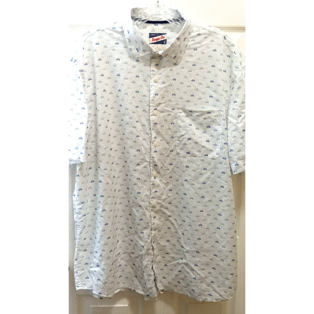Johnnie O Mens Button Up Short Sleeve Shirt Sz XL Dayton Bicycle Print Summer